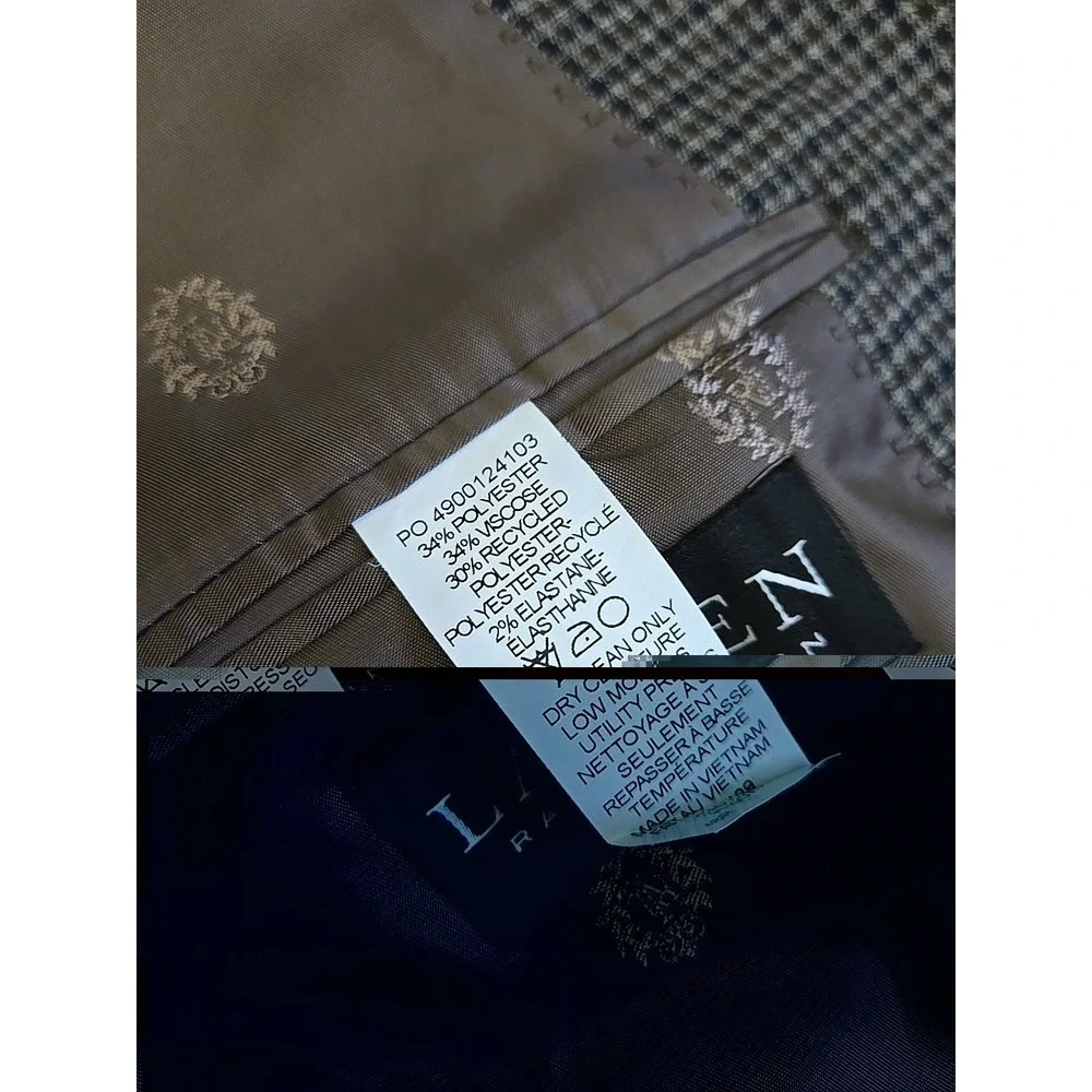 Lauren‎ Ralph Lauren Black Label Men's Sports Coat Blazer Brown Plaid